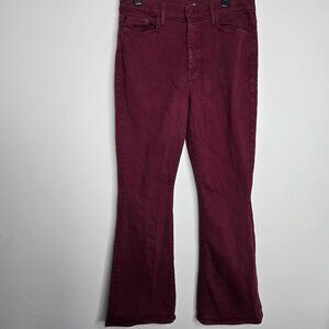 MOTHER Superior High Waisted Weekender Skimp Play Date Pants Size 33 Burgundy